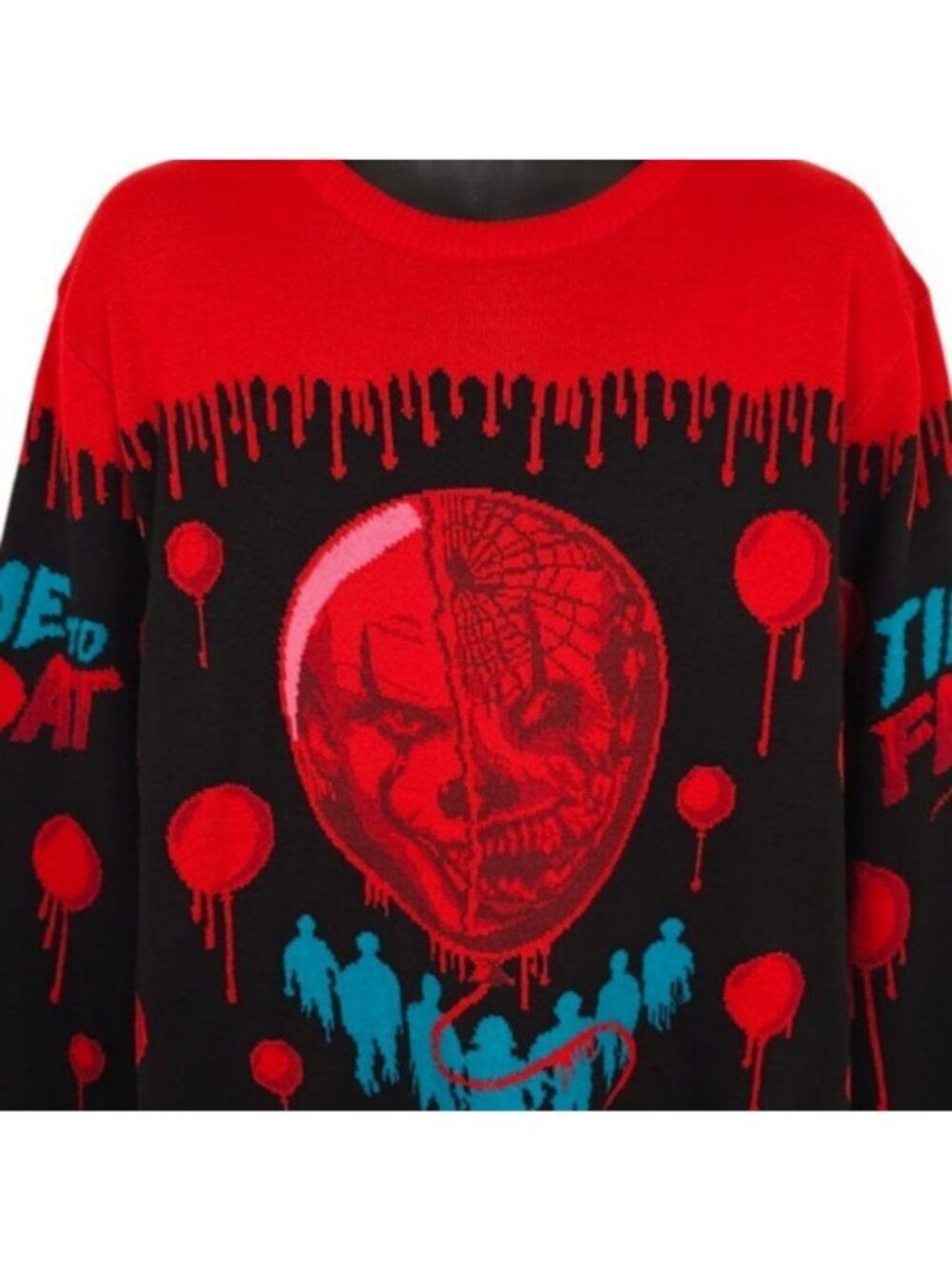 Numskull IT Pennywise Sweater Mens Size XL Red Chapter Two Horror All Over Print